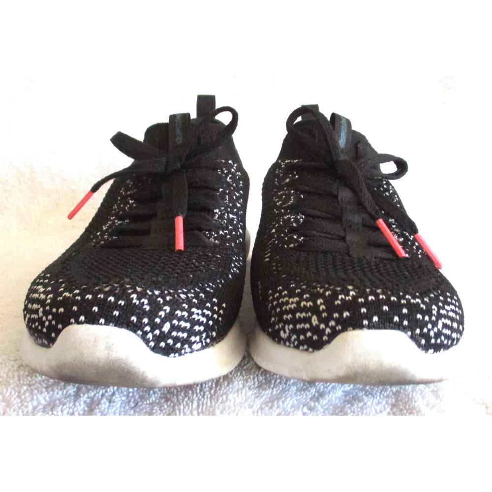 Skechers Air-Cooled Memory Foam Black White Knit Sneakers 149173 Womens 6 - Picture 2 of 9